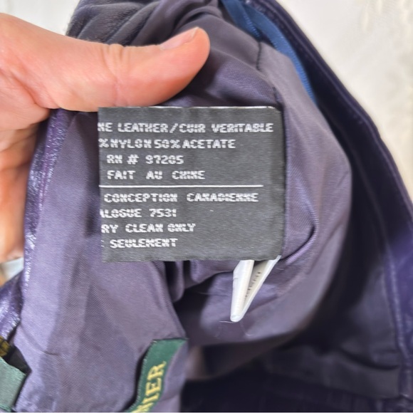 Vintage Danier Purple Leather Pants Biker High Rise Size Small 28 - Picture 10 of 11